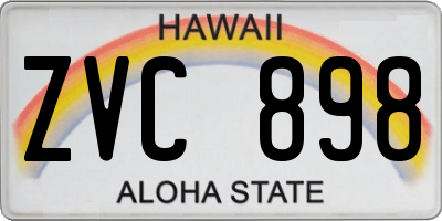 HI license plate ZVC898