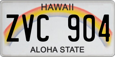 HI license plate ZVC904