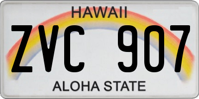 HI license plate ZVC907