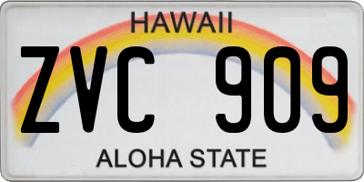 HI license plate ZVC909