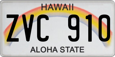 HI license plate ZVC910