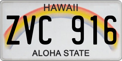 HI license plate ZVC916