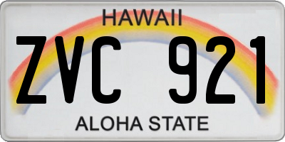 HI license plate ZVC921