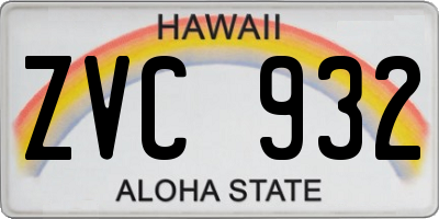 HI license plate ZVC932
