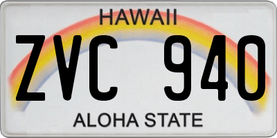 HI license plate ZVC940