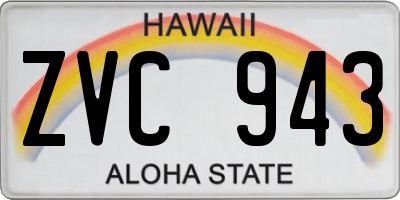 HI license plate ZVC943