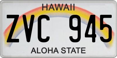 HI license plate ZVC945