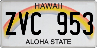 HI license plate ZVC953