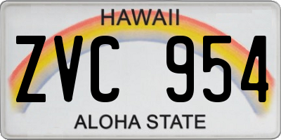 HI license plate ZVC954