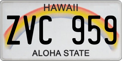 HI license plate ZVC959