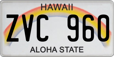 HI license plate ZVC960
