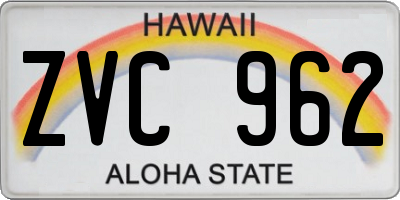 HI license plate ZVC962
