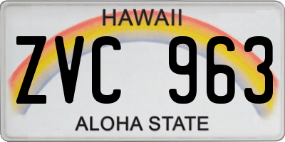 HI license plate ZVC963