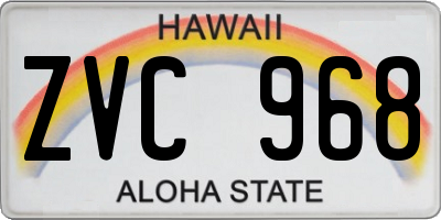 HI license plate ZVC968