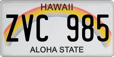 HI license plate ZVC985