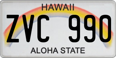 HI license plate ZVC990