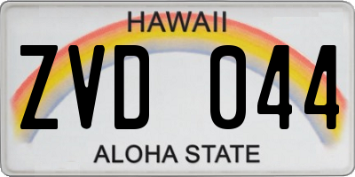 HI license plate ZVD044