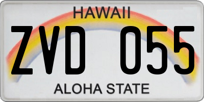 HI license plate ZVD055