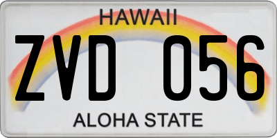 HI license plate ZVD056