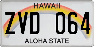 HI license plate ZVD064