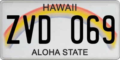 HI license plate ZVD069