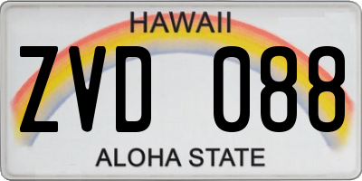 HI license plate ZVD088