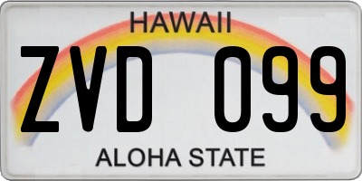 HI license plate ZVD099