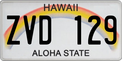 HI license plate ZVD129