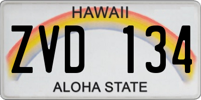 HI license plate ZVD134