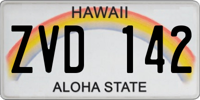 HI license plate ZVD142