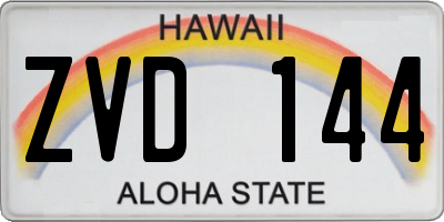 HI license plate ZVD144