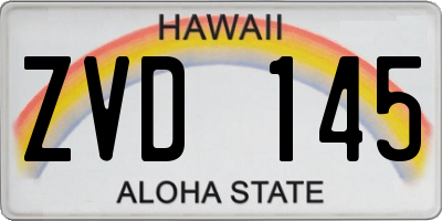HI license plate ZVD145