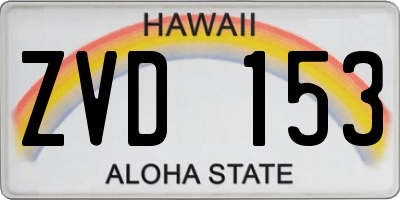 HI license plate ZVD153