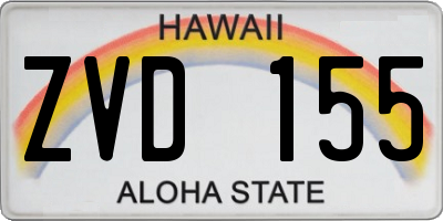 HI license plate ZVD155