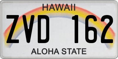 HI license plate ZVD162