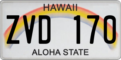 HI license plate ZVD170