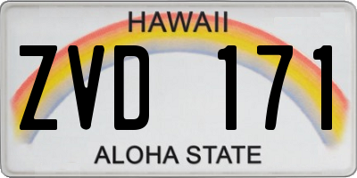 HI license plate ZVD171