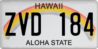 HI license plate ZVD184