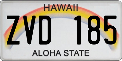 HI license plate ZVD185