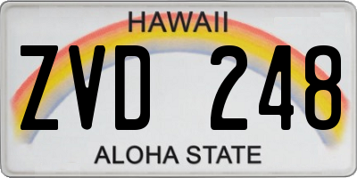 HI license plate ZVD248
