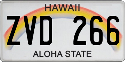 HI license plate ZVD266