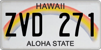 HI license plate ZVD271