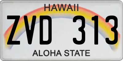 HI license plate ZVD313