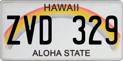HI license plate ZVD329