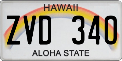 HI license plate ZVD340