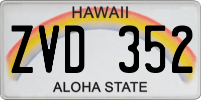 HI license plate ZVD352
