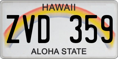 HI license plate ZVD359