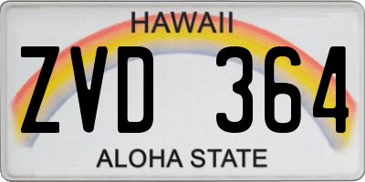 HI license plate ZVD364