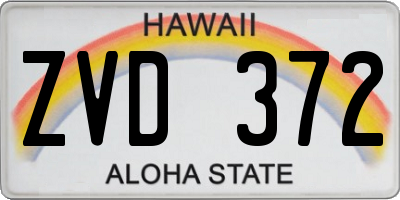 HI license plate ZVD372