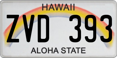 HI license plate ZVD393